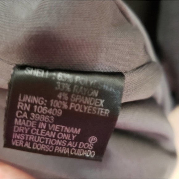 Tahari Seamed A-line Dress Size 16 Gray Exposed Zipper Elbow Sleeves - Picture 6 of 7